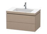 Duravit L-Cube Waschtisch-Unterschrank LC6927O7575 80 x 48 cm, 1 Hahnloch, leinen, 2 Schubkästen