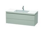 Duravit L-Cube Waschtisch-Unterschrank LC6929O0707 120 x 48 cm, 1 Hahnloch, betongrau matt, 2 Schubkästen