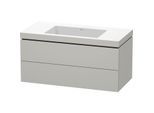 Duravit L-Cube Waschtisch-Unterschrank LC6928N0707 100 x 48 cm, ohne Hahnloch, betongrau matt, 2 Schubkästen