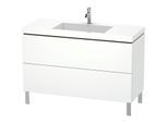 Duravit L-Cube Waschtisch-Unterschrank LC6939O1818 120 x 48 cm, 1 Hahnloch, weiß matt, 2 Auszüge, bodenstehend
