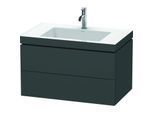 Duravit L-Cube Waschtisch-Unterschrank LC6927O4949 80 x 48 cm, 1 Hahnloch, graphit matt, 2 Schubkästen