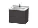 Duravit L-Cube Waschtisch-Unterschrank LC626408080 67 x 46,9 cm, graphit supermatt, 2 Schubkästen, wandhängend