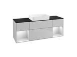 Villeroy und Boch Finion Waschtischunterschrank G742MTGJ 160x60,3x50,1cm, Regale White matt lacquer, Light grey matt