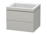 Duravit L-Cube Waschtisch-Unterschrank LC6926N0707 60 x 48 cm, ohne Hahnloch, betongrau matt, 2 Schubkästen