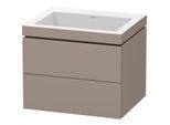 Duravit L-Cube Waschtisch-Unterschrank LC6926N4343 60 x 48 cm, ohne Hahnloch, basalt matt, 2 Schubkästen