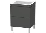 Duravit L-Cube Waschtisch-Unterschrank LC6936N4949 60 x 48 cm, ohne Hahnloch, graphit matt, 2 Auszüge, bodenstehend