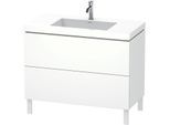 Duravit L-Cube Waschtisch-Unterschrank LC6938O1818 100 x 48 cm, 1 Hahnloch, weiß matt, 2 Auszüge, bodenstehend