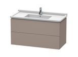 Duravit L-Cube Waschtisch-Unterschrank LC626604343 102 x 46,9 cm, basalt matt, 2 Schubkästen, wandhängend