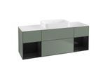 Villeroy und Boch Finion Waschtischunterschrank G741PHGM 160x60,3x50,1cm, Regale Glossy black lacquer, Olive Matt Lacquer