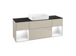 Villeroy und Boch Finion Waschtischunterschrank G742GFHH 160x60,3x50,1cm, Regale Glossy white lacquer, Sand Matt Lacquer
