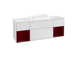Villeroy und Boch Finion Waschtischunterschrank F741HBMT 160x60,3x50,1cm, Regale Peony matt lacquer, White matt lacquer