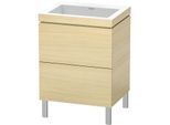 Duravit L-Cube Waschtisch-Unterschrank LC6936N7171 60 x 48 cm, ohne Hahnloch, mediterane eiche, 2 Auszüge, bodenstehend