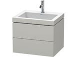 Duravit L-Cube Waschtisch-Unterschrank LC6926O0707 60 x48 cm, 1 Hahnloch, betongrau matt, 2 Schubkästen