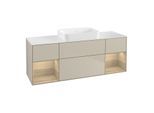 Villeroy und Boch Finion Waschtischunterschrank G741PCHH 160x60,3x50,1cm, Regale Oak Veneer, Sand Matt Lacquer