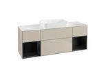 Villeroy und Boch Finion Waschtischunterschrank G741PDHH 160x60,3x50,1cm, Regale Black matt lacquer, Sand Matt Lacquer
