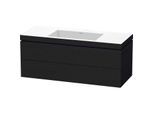 Duravit L-Cube Waschtisch-Unterschrank LC6929N1616 120 x 48 cm, ohne Hahnloch, Eiche schwarz, 2 Schubkästen