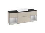 Villeroy und Boch Finion Waschtischunterschrank F742GJHH 160x60,3x50,1cm, Regale Light grey matt lacquer, Sand Matt Lacquer