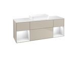 Villeroy und Boch Finion Waschtischunterschrank F741GFHH 160x60,3x50,1cm, Regale Glossy white lacquer, Sand Matt Lacquer