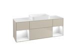 Villeroy und Boch Finion Waschtischunterschrank G741GFHH 160x60,3x50,1cm, Regale Glossy white lacquer, Sand Matt Lacquer