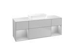 Villeroy und Boch Finion Waschtischunterschrank F741GJGJ 160x60,3x50,1cm, Regale Light grey matt lacquer, Light grey matt