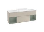 Villeroy und Boch Finion Waschtischunterschrank F741GMHH 160x60,3x50,1cm, Regale Olive matt lacquer, Sand Matt Lacquer