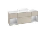 Villeroy und Boch Finion Waschtischunterschrank F741GJHH 160x60,3x50,1cm, Regale Light grey matt lacquer, Sand Matt Lacquer
