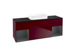 Villeroy und Boch Finion Waschtischunterschrank F742HGHB 160x60,3x50,1cm, Regale Midnight matt lacquer, Peony Matt