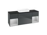 Villeroy und Boch Finion Waschtischunterschrank F742GJHG 160x60,3x50,1cm, Regale Light grey matt lacquer, Midnight Blue Matt Lacquer