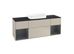 Villeroy und Boch Finion Waschtischunterschrank F742HGHH 160x60,3x50,1cm, Regale Midnight matt lacquer, Sand Matt Lacquer