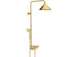 hansgrohe Axor Showerpipe 26020990 mit Thermostat, Kopfbrause 240 2jet, polished gold optic