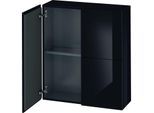 Duravit L-Cube Halbhochschrank LC116704040 70x24,3x80cm, 2 Türen, schwarz hochglanz