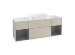 Villeroy und Boch Finion Waschtischunterschrank G741GKHH 160x60,3x50,1cm, Regale Anthracite matt lacquer, Sand Matt Lacquer
