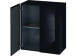 Duravit L-Cube Halbhochschrank LC117704040 70x36,3x80cm, 2 Türen, schwarz hochglanz