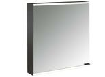 Emco prime Aufputz-Lichtspiegelschrank 949713521 600x700mm, 1 Tür, Anschlag links, schwarz/spiegel