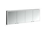 Emco prime Aufputz-Lichtspiegelschrank 949713589 2000x730mm, 4-türig, schwarz/spiegel