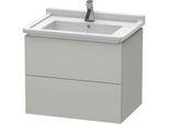 Duravit L-Cube Waschtisch-Unterschrank LC626400707 67 x 46,9 cm, betongrau matt, 2 Schubkästen, wandhängend