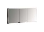 Emco prime Aufputz-Lichtspiegelschrank 949713587 1400x700mm, 3-türig, schwarz/spiegel