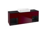 Villeroy und Boch Finion Waschtischunterschrank G742PHHB 160x60,3x50,1cm, Regale Glossy black lacquer, Peony Matt