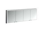 Emco prime Aufputz-Lichtspiegelschrank 949713588 1800x700mm, 4-türig, schwarz/spiegel