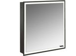 Emco prime Unterputz-Lichtspiegelschrank 949713569 600x730mm, 1 Tür, Anschlag links, schwarz/spiegel