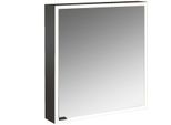 Emco prime Aufputz-Lichtspiegelschrank 949713560 600x700mm, 1 Tür, Anschlag rechts, schwarz/spiegel