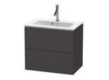 Duravit L-Cube Waschtisch-Unterschrank LC625608080 62 x 39,1 cm, graphit supermatt, 2 Schubkästen, wandhängend