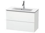 Duravit L-Cube Waschtisch-Unterschrank LC625701818 82 x 39,1 cm, weiß matt, 2 Schubkästen, wandhängend