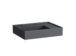 LAUFEN Kartell Waschtisch H8103347581121 60x46cm, Ablage rechts, ohne Überlauf, ohne Hahnloch, graphit matt