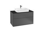 Villeroy und Boch Finion Waschtischunterschrank F35200GK 100x60,3cm, Abdeckplatte black matt, Anthracite matt