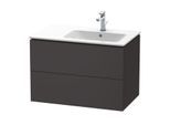 Duravit L-Cube Waschtisch-Unterschrank LC629208080 82x48,1x55cm, 2 Schubkästen, Becken rechts, graphit supermatt