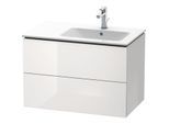 Duravit L-Cube Waschtisch-Unterschrank LC629208585 82x48,1x55cm, 2 Schubkästen, Becken rechts, weiß hochglanz