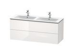 Duravit L-Cube Waschtischunterbau LC625808585 Weiß Hochglanz, 129x55x48,1cm, 2 Auszüge