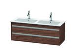 Duravit Ketho Waschtisch-Unterschrank KT643202121 127x47,5x48cm, 2 Schubkästen, wandhängend, nussbaum dunkel