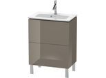 Duravit L-Cube Waschtisch-Unterschrank LC667308989 62 x 39,1 cm, flannel grey hochglanz, 2 Auszüge, stehend